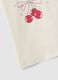 T-shirt in puro cotone beige regular fit con stampa per bambina_2