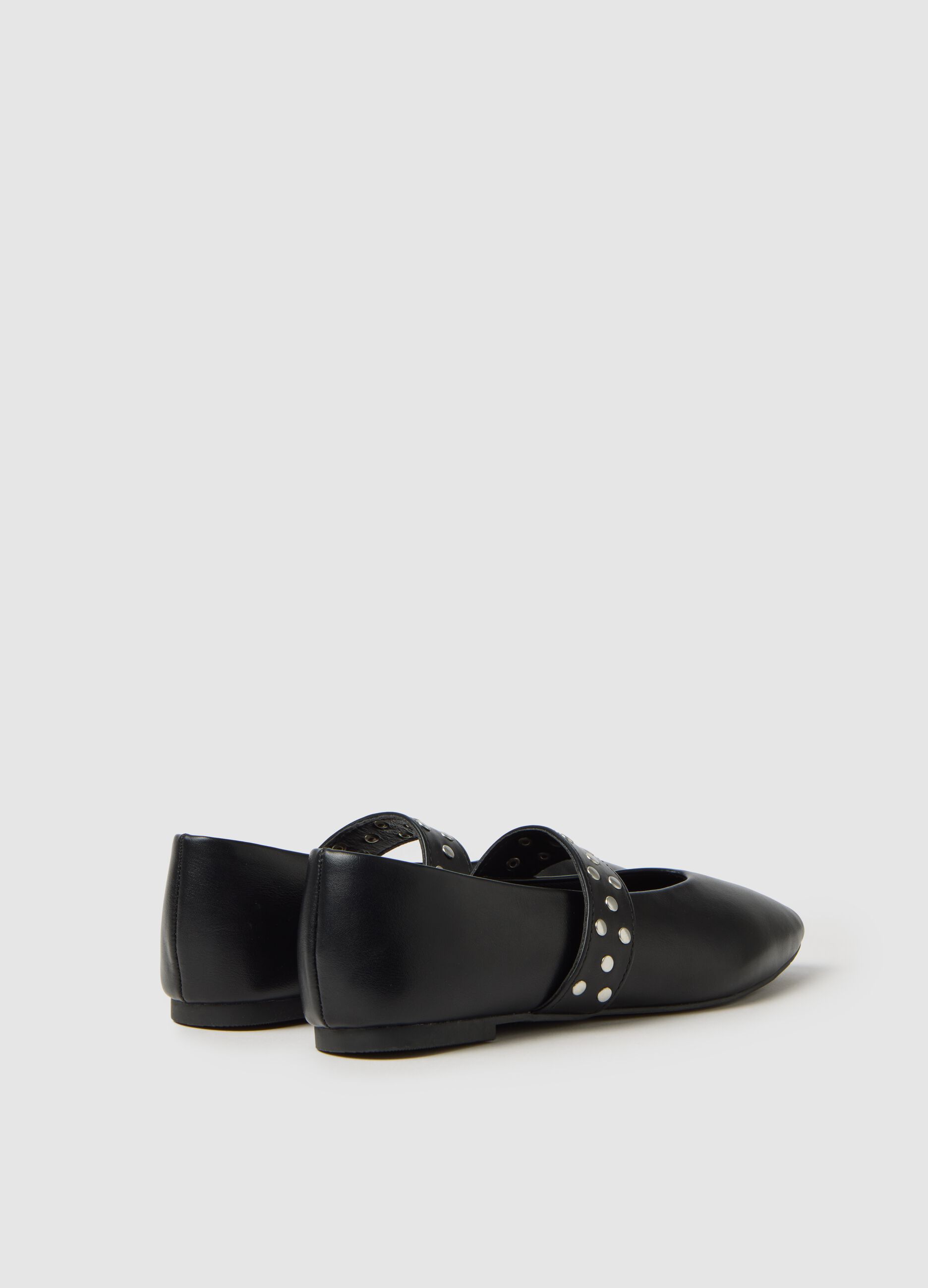 Black ballerinas with studded strap