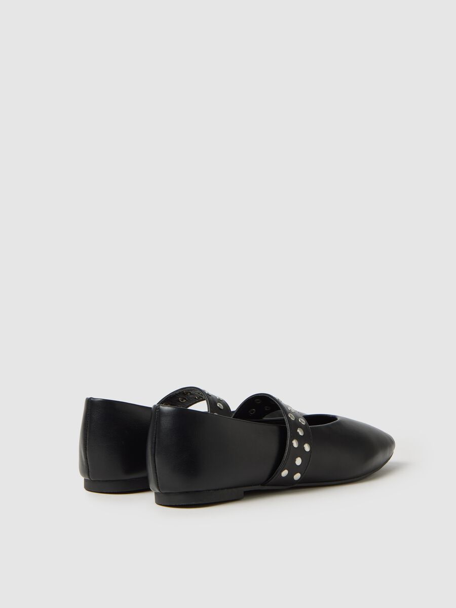 Black ballerinas with studded strap_1