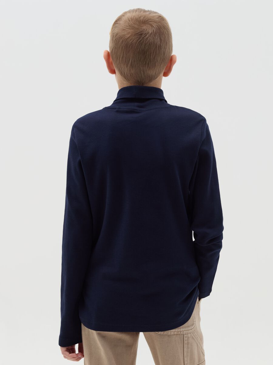 Cotton T-shirt with high neck_2