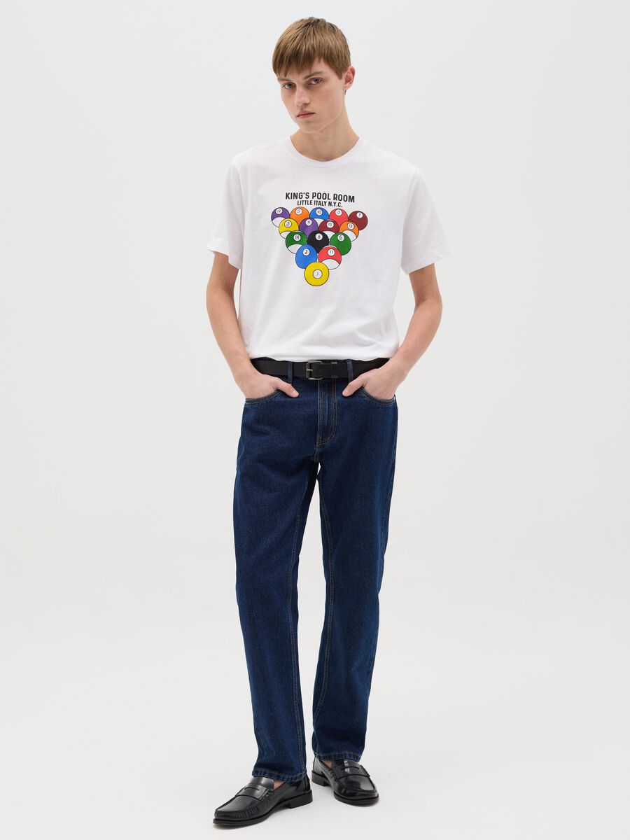 Cotton T-shirt with bowling balls print_1