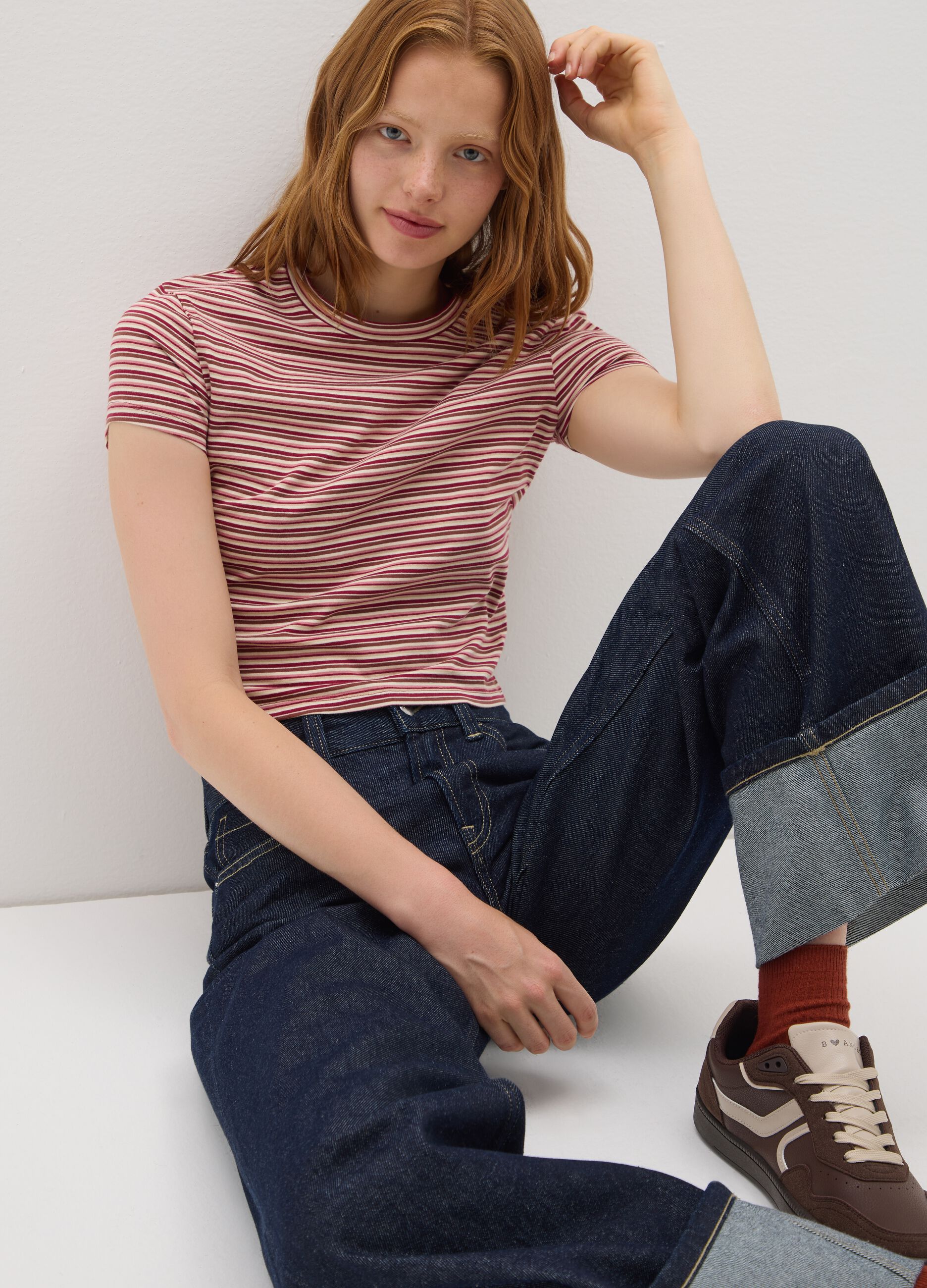 Women's Multicolour Pure Cotton T-shirt