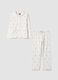White pure organic cotton crew-neck pyjamas_0