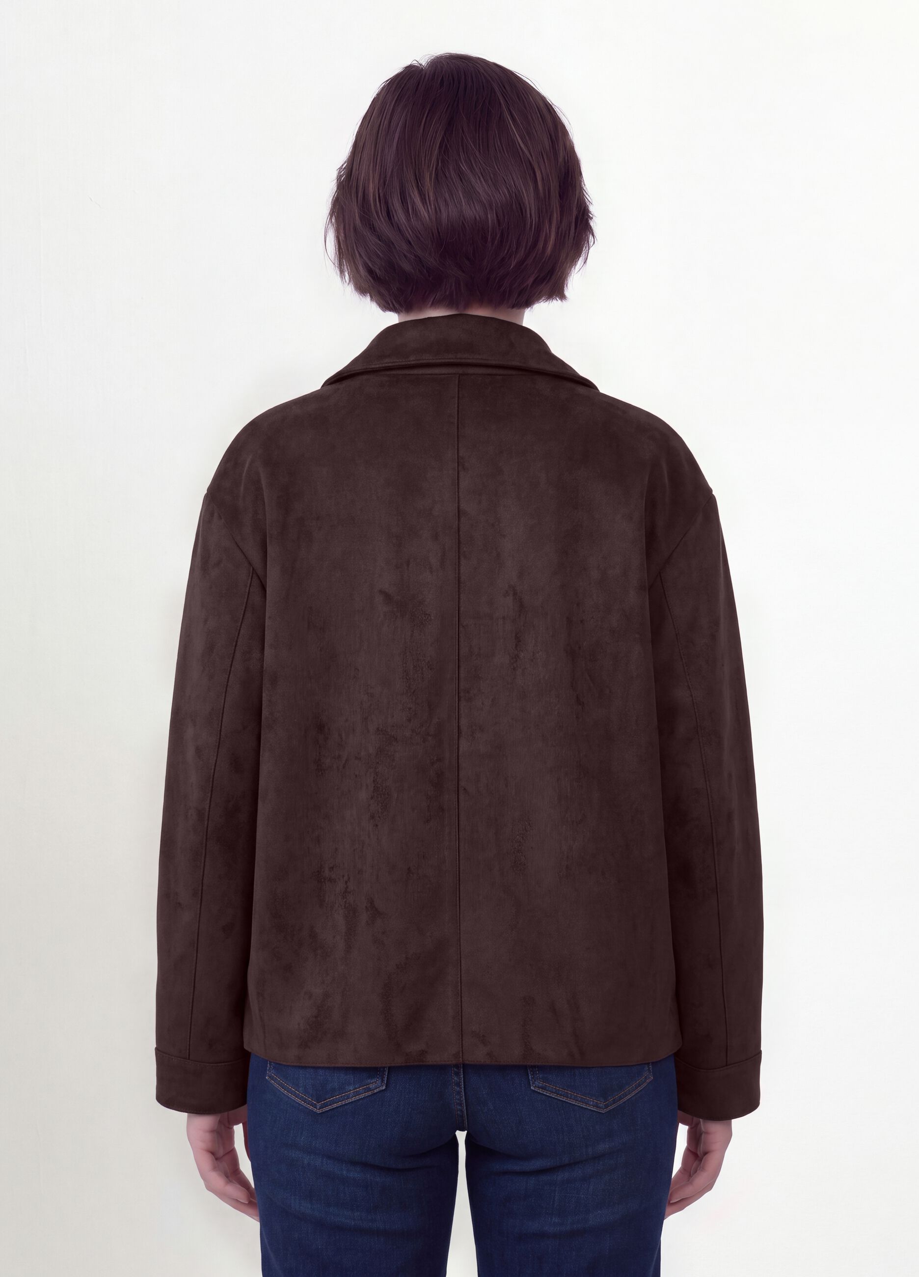 Brown regular-fit jacket with buttons