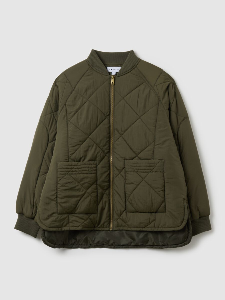 Giacca imbottita verde con vestibilità oversize_4