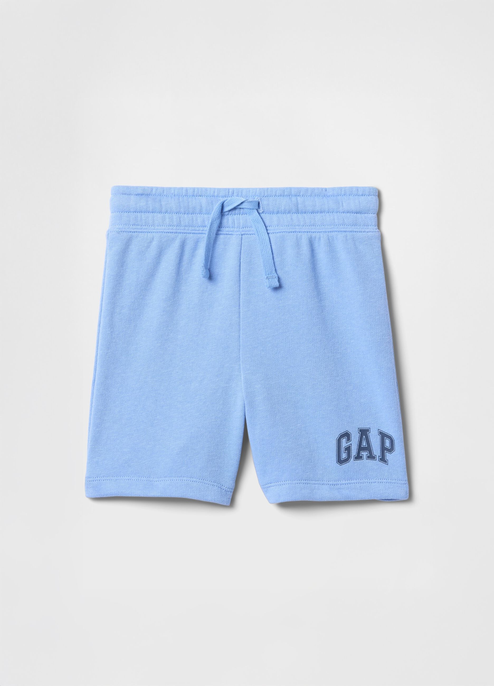 Blue cotton and polyester blend shorts