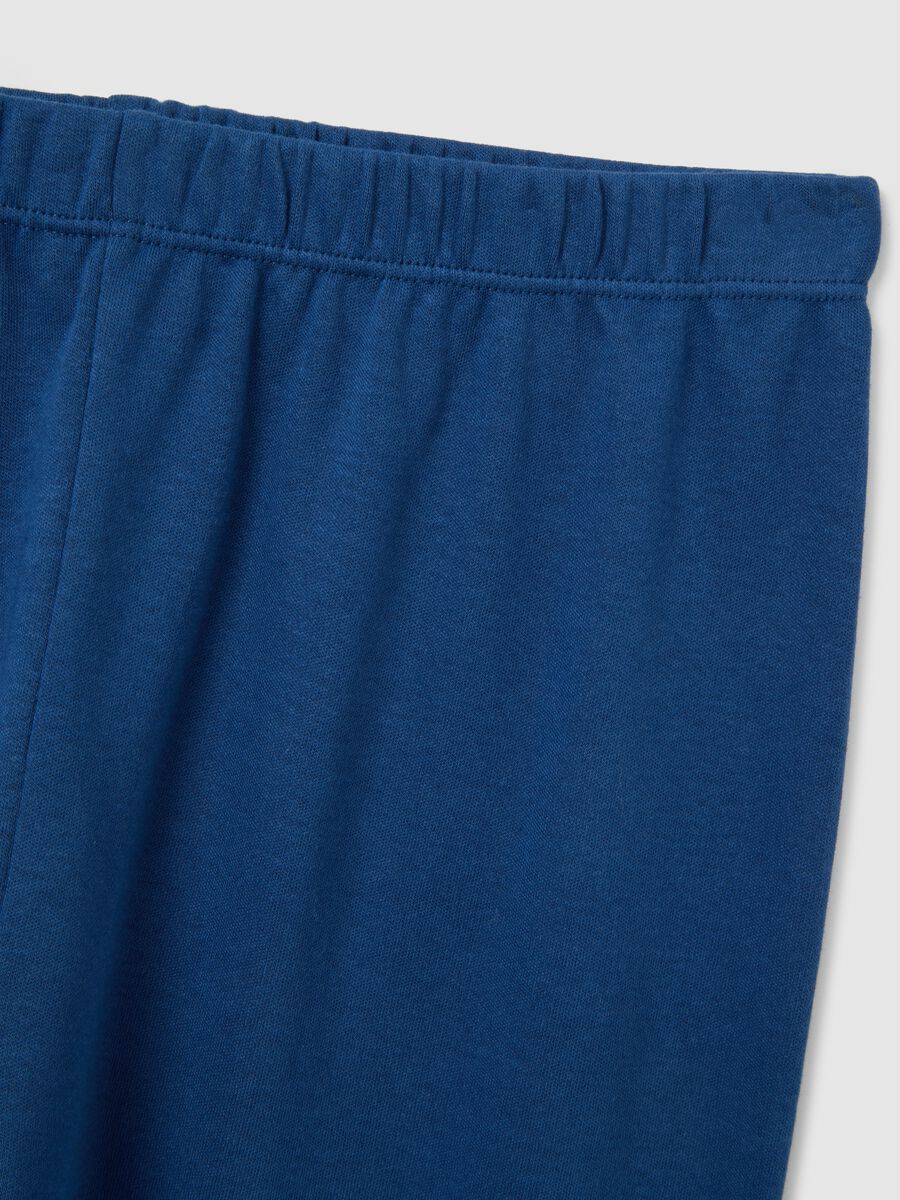 Blue children's pyjama in pure cotton regular fit with print_3