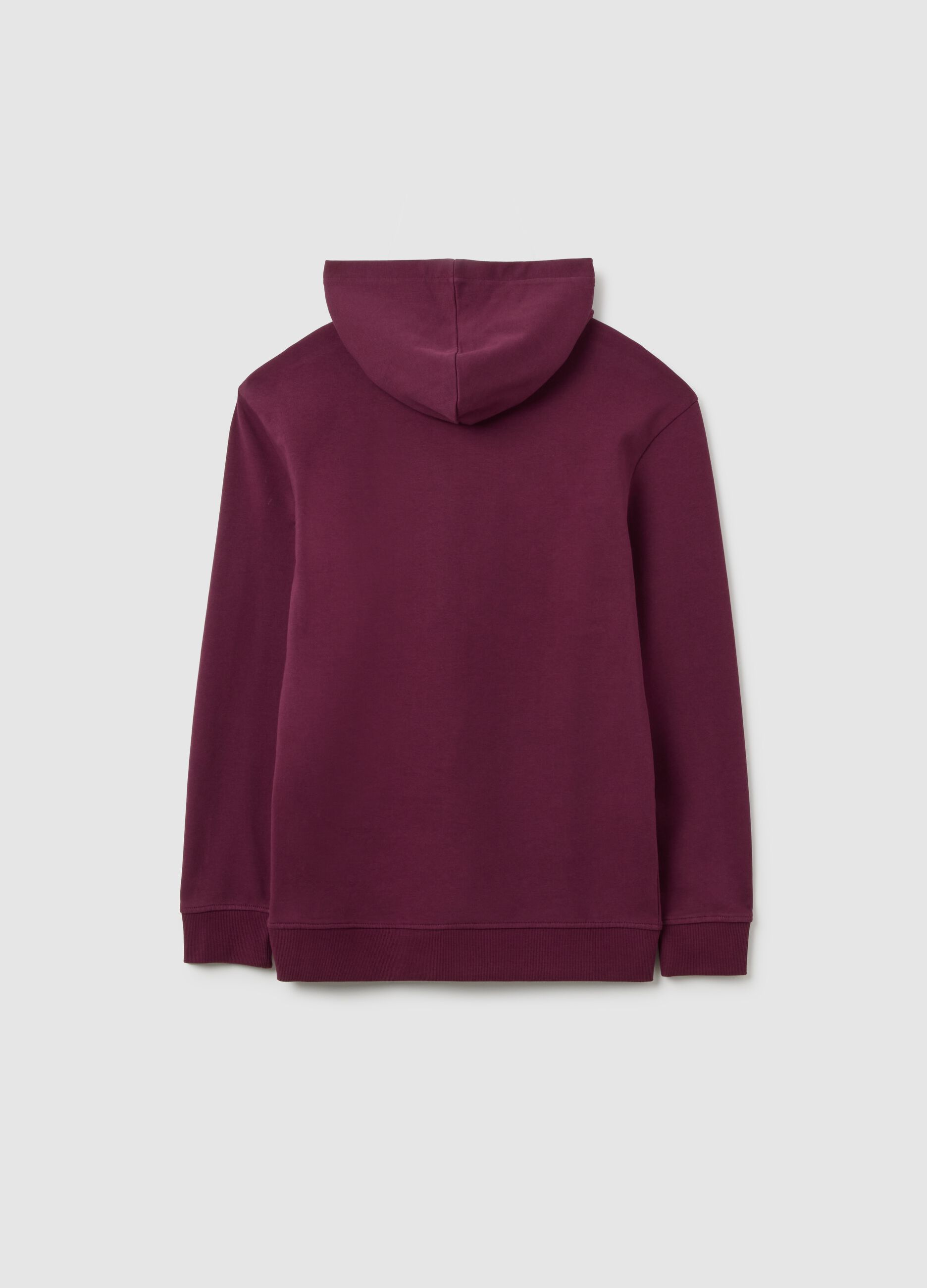 Boys' pure cotton red hoodie, regular fit