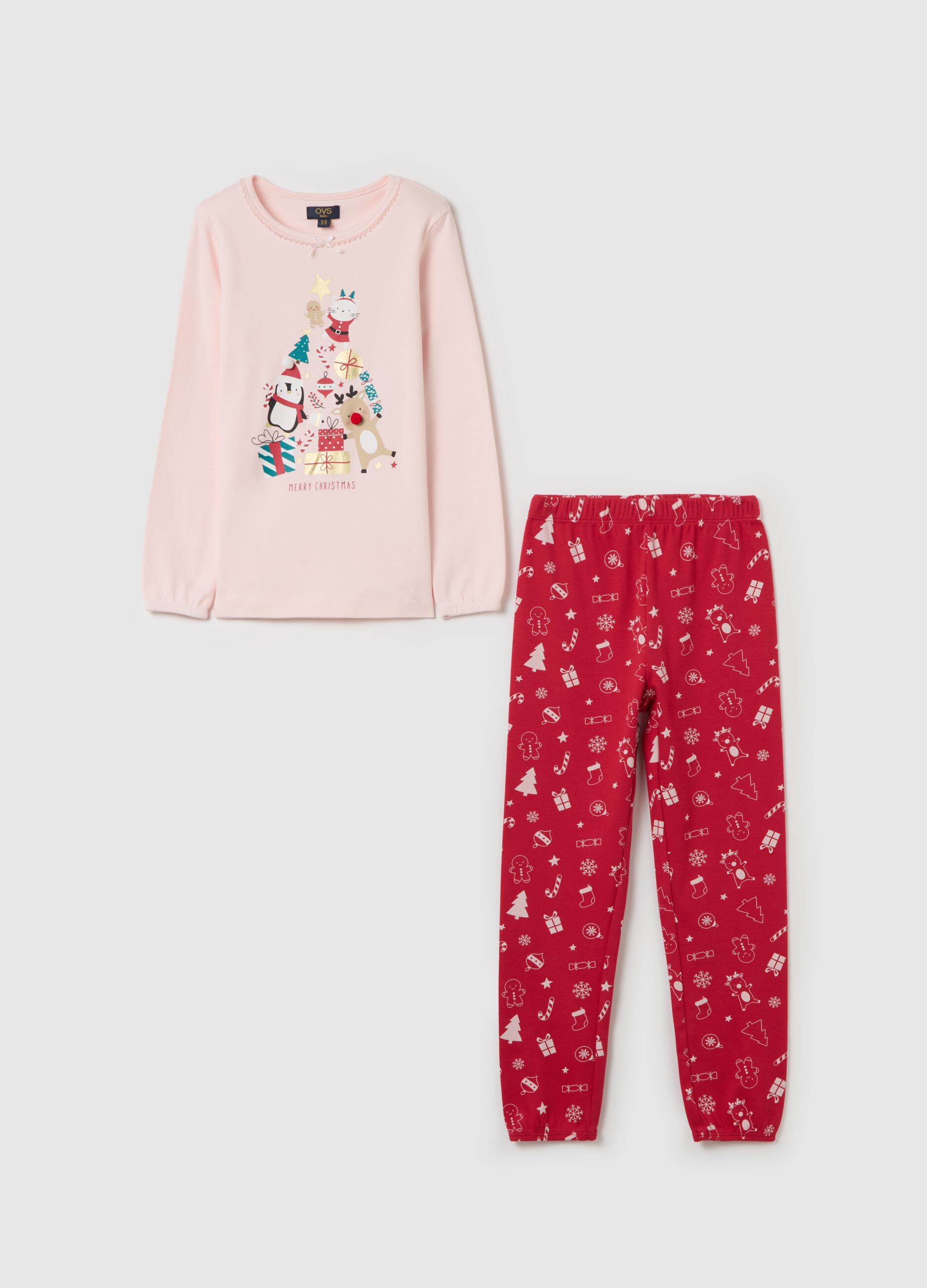 Pigiami Bambina in Cotone in Pile Lunghi e Corti OVS