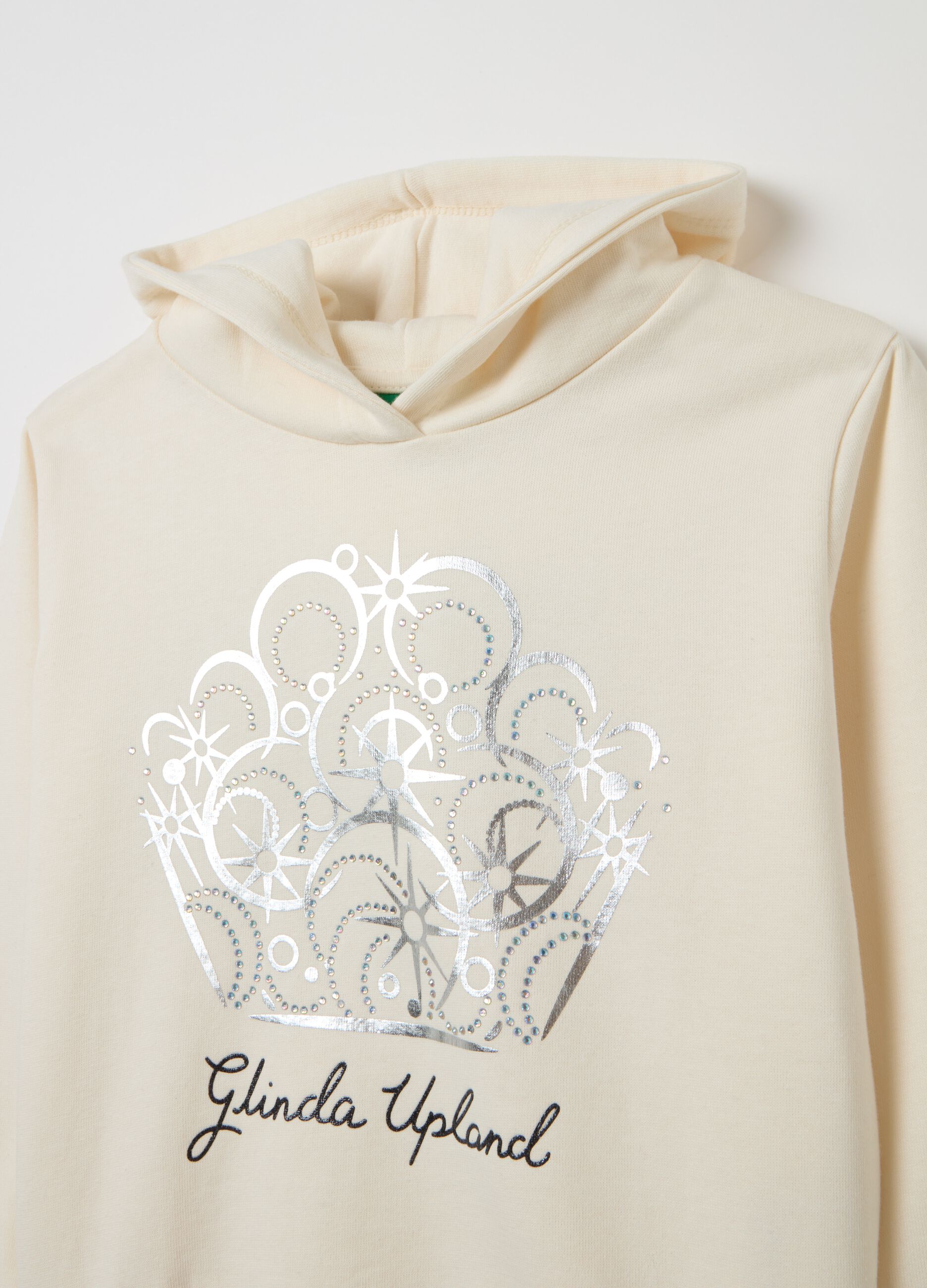 Sweatshirt with hood and Wicked print in foil