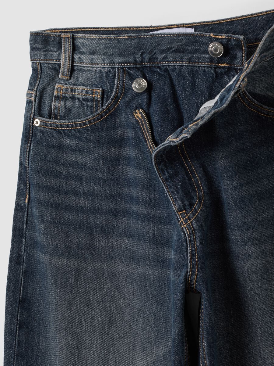 Jeans grigi in denim di puro cotone skater fit_6