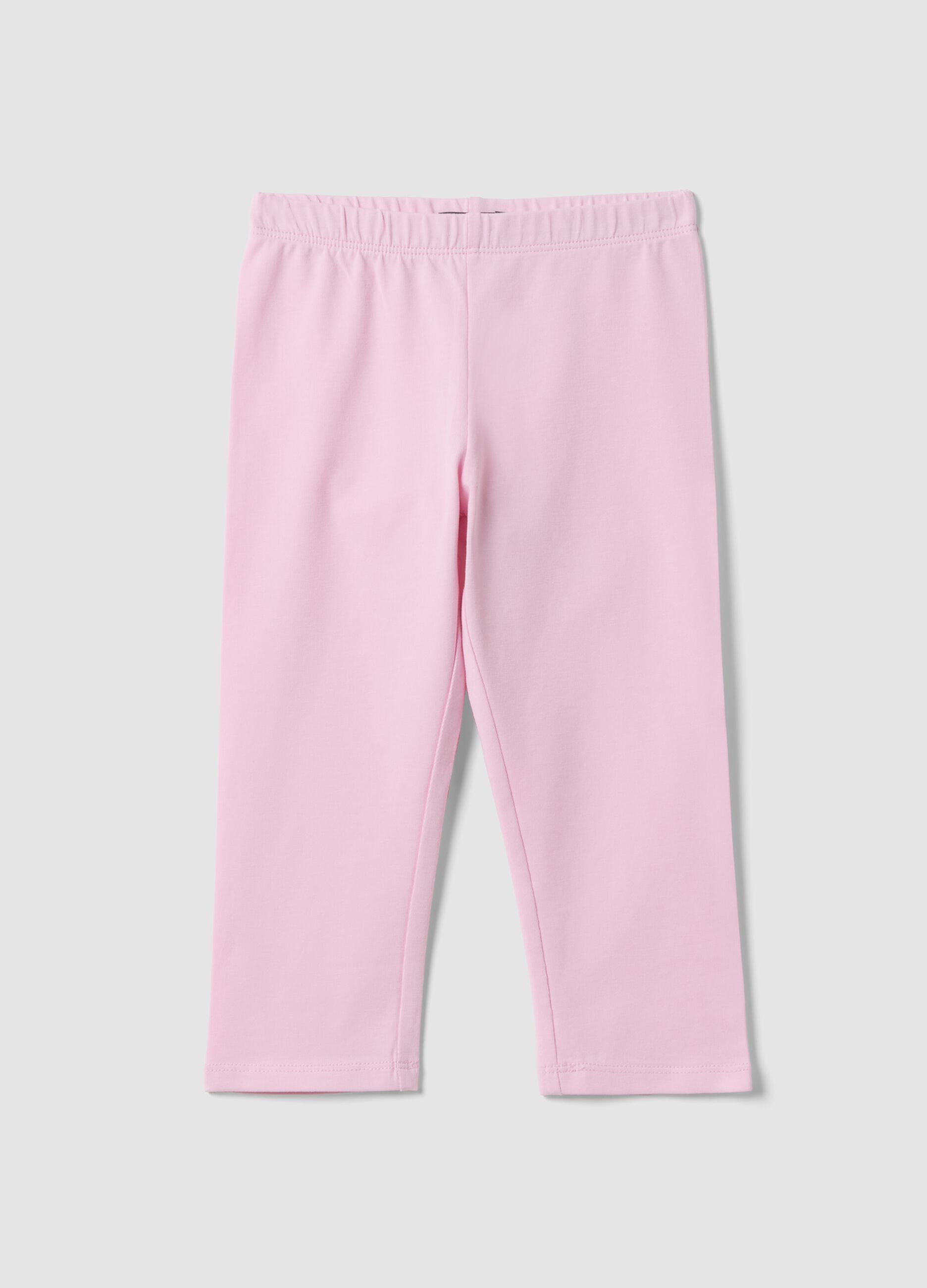 Leggings in cotone elasticizzato rosa slim fit per bambine