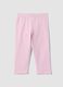Leggings in cotone elasticizzato rosa slim fit per bambine_0