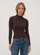 Brown ribbed viscose-blend top with high neck_2