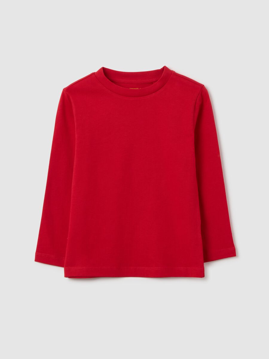 Children's Pure Cotton Red T-shirt Regular Fit_0