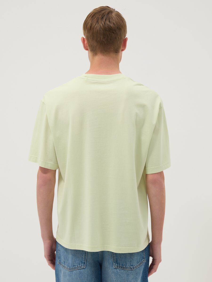 Green pure cotton T-shirt with chest pocket_4
