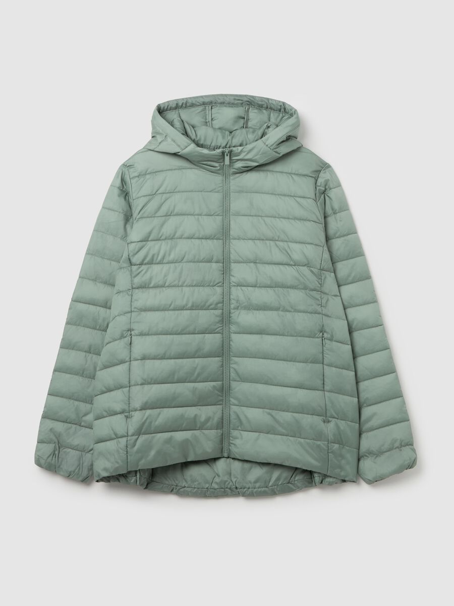 Curvy ultralight short puffer jacket with hood_4
