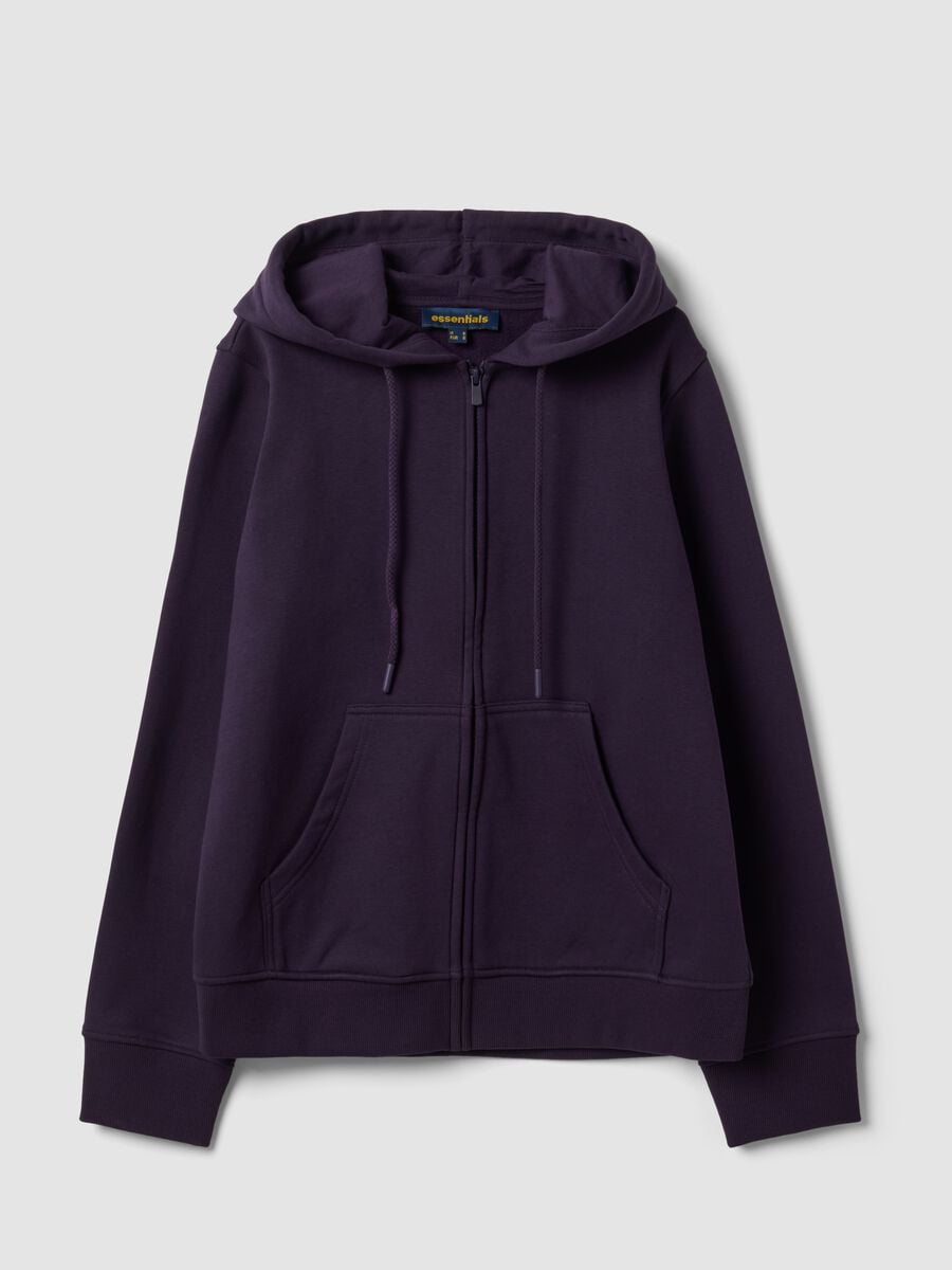 Felpa viola in misto cotone con cappuccio regular fit_4