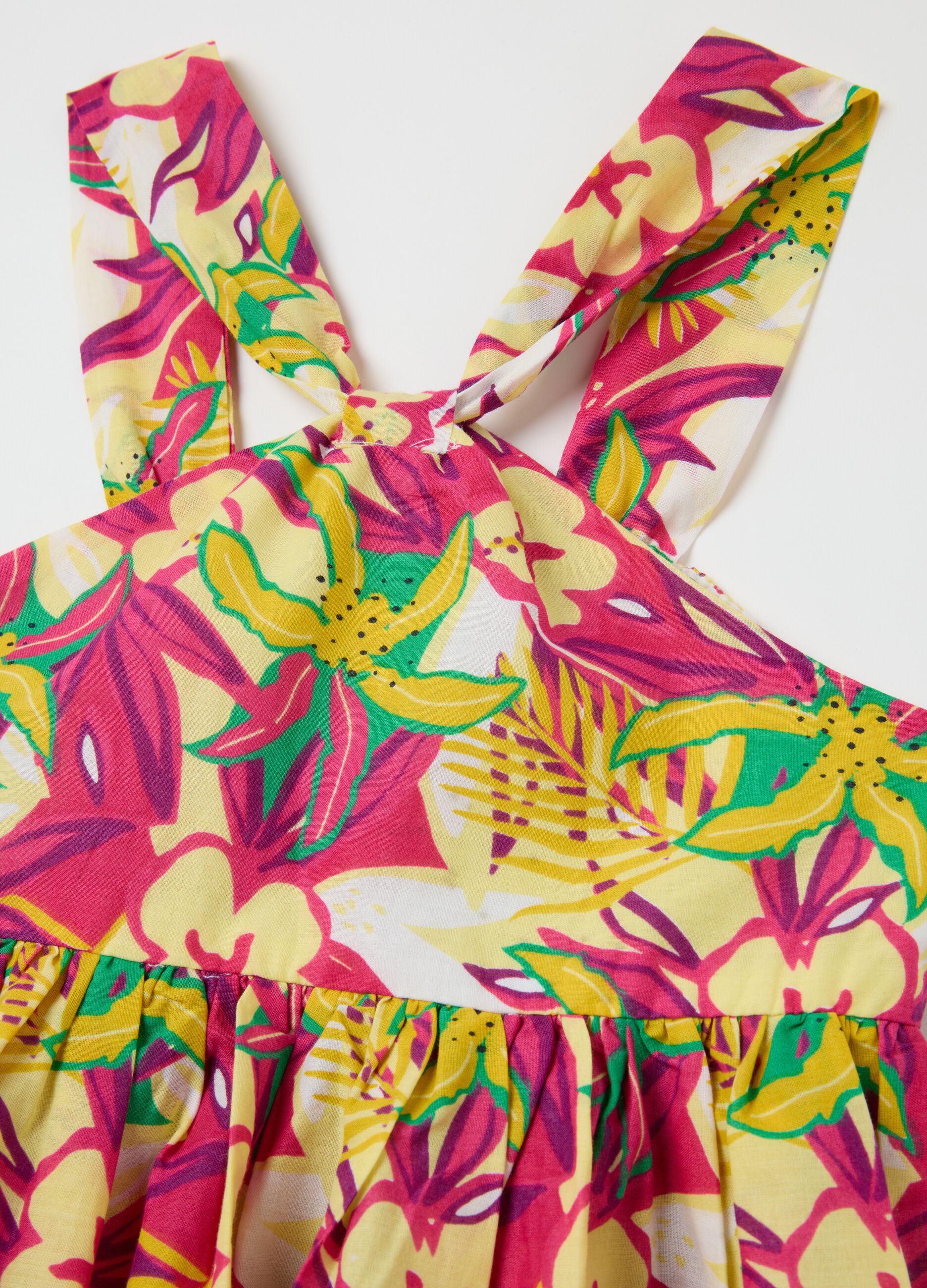 Abito da bambina in puro cotone multicolor regular fit