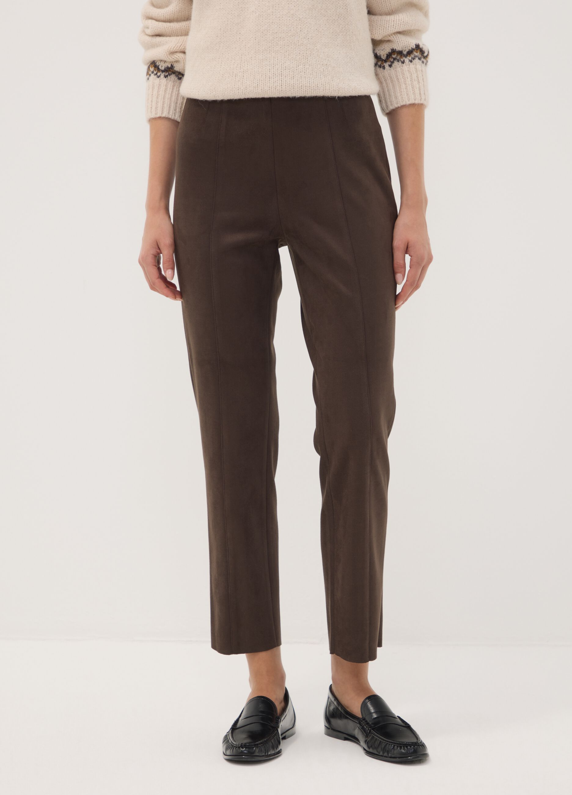 Leggings verdi in tessuto elasticizzato slim fit
