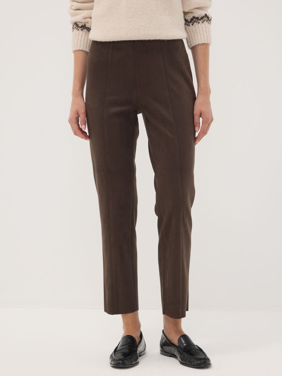 Leggings verdi in tessuto elasticizzato slim fit_1