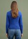 Blue pure cotton cable-knit jumper with deep V-neck_2