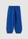 Pantaloni jogger blu in puro cotone organico con stampa_1