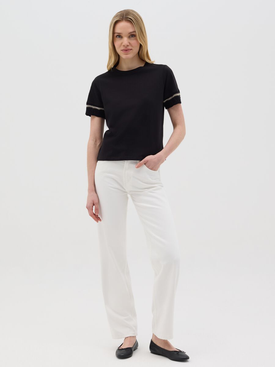 Black T-shirt with decorative details by Ovs_1