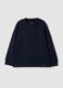 Blue long-sleeve crew-neck pure cotton T-shirt for boys_0