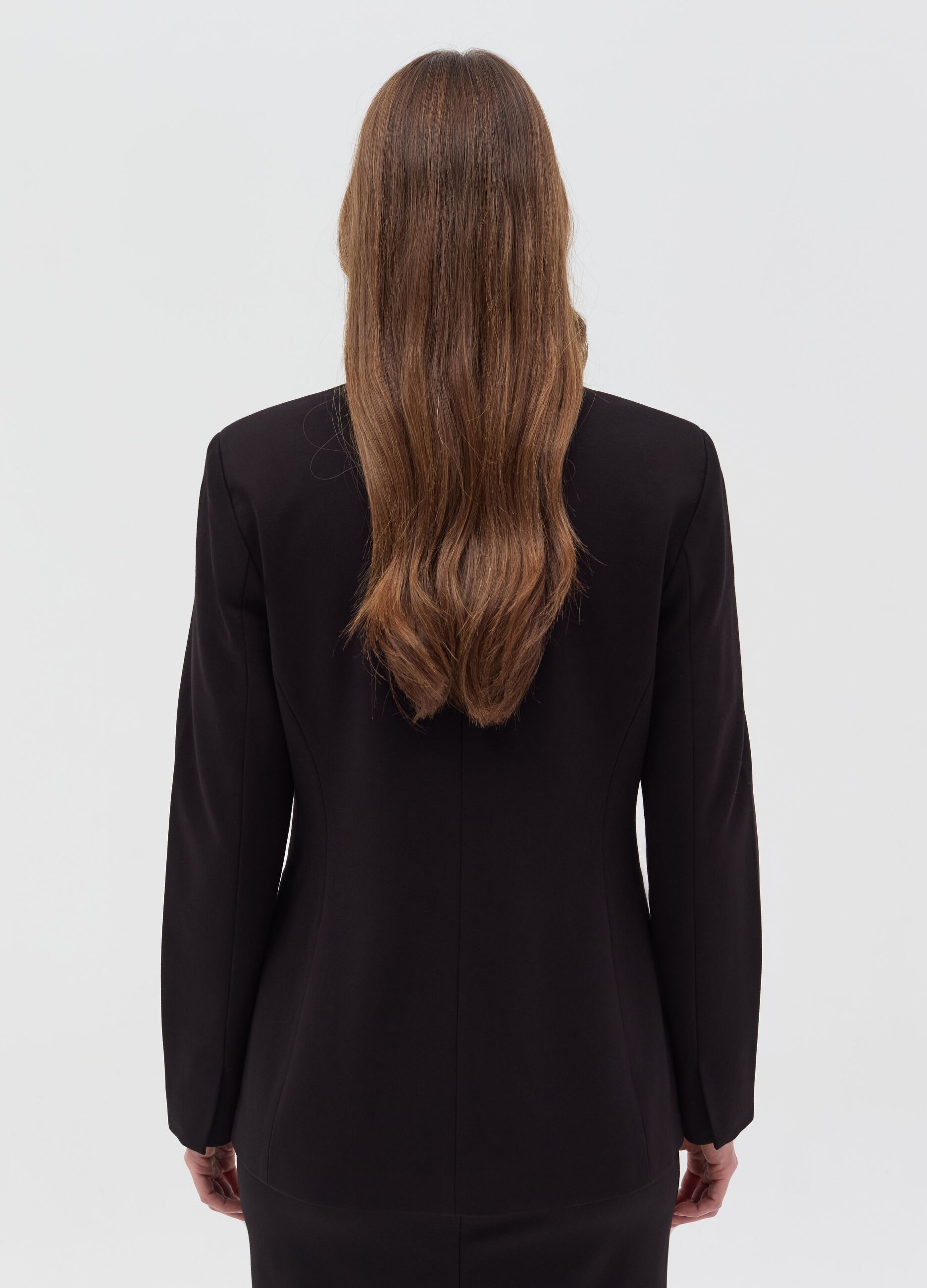 Double-breasted stretch blazer