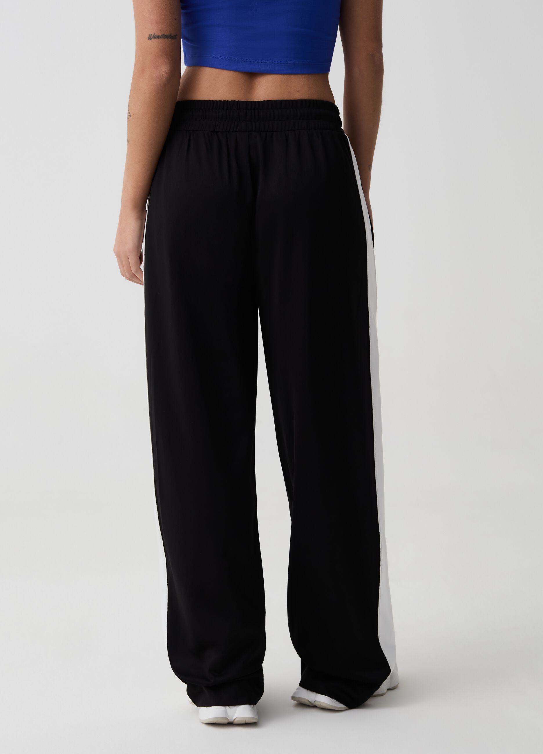 Joggers wide leg con bande a contrasto B.ANGEL X MARE FUORI