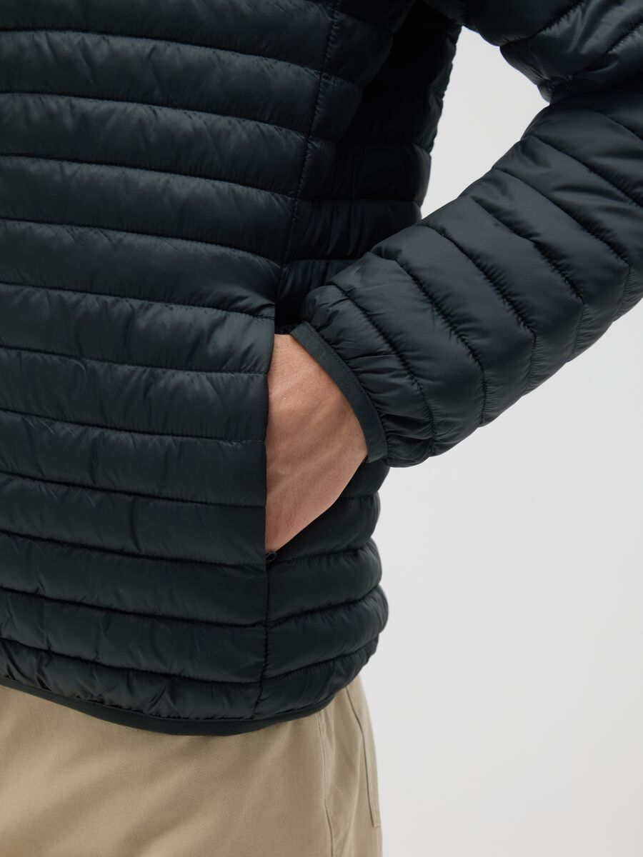 Regular fit black fabric jacket_3