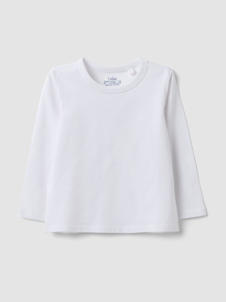 White long-sleeved organic cotton T-shirt_0
