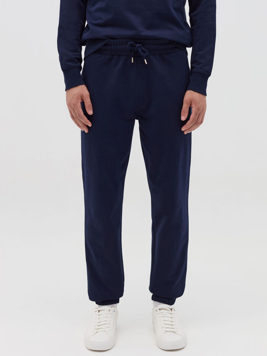 Fleece joggers with drawstring_1