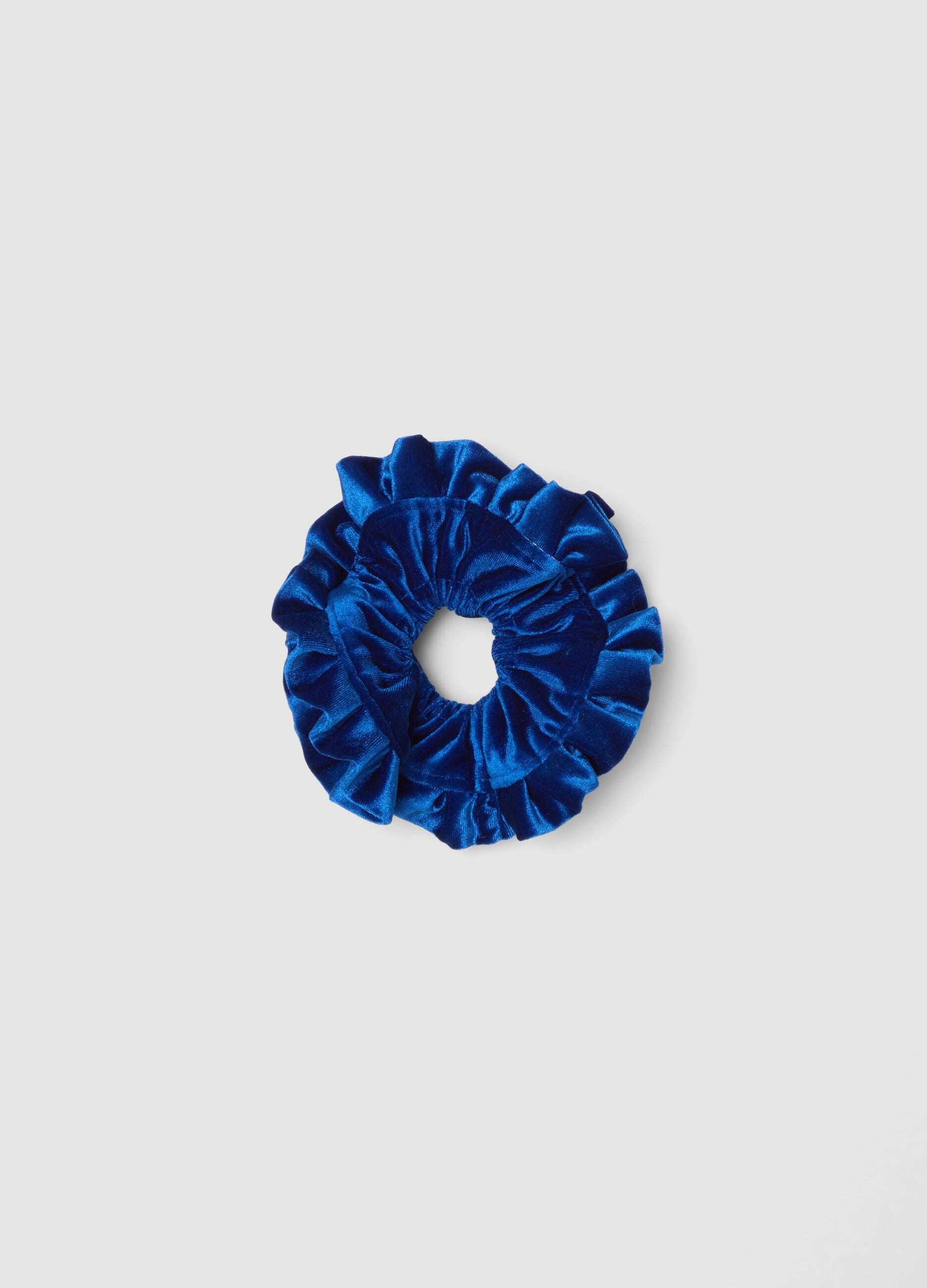 Scrunchie blu effetto vellutato