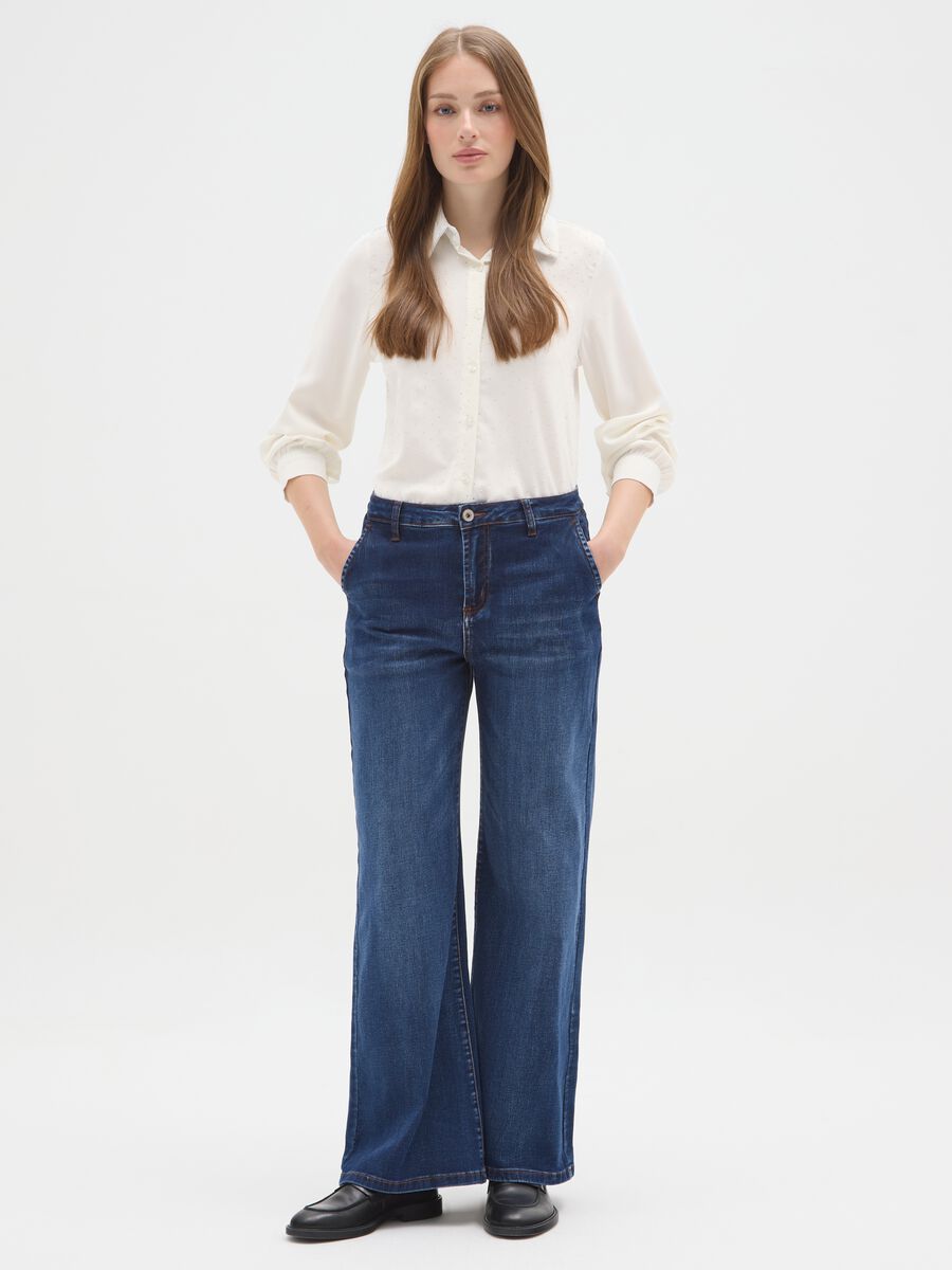 Camicia bianca regular fit con glitter_1