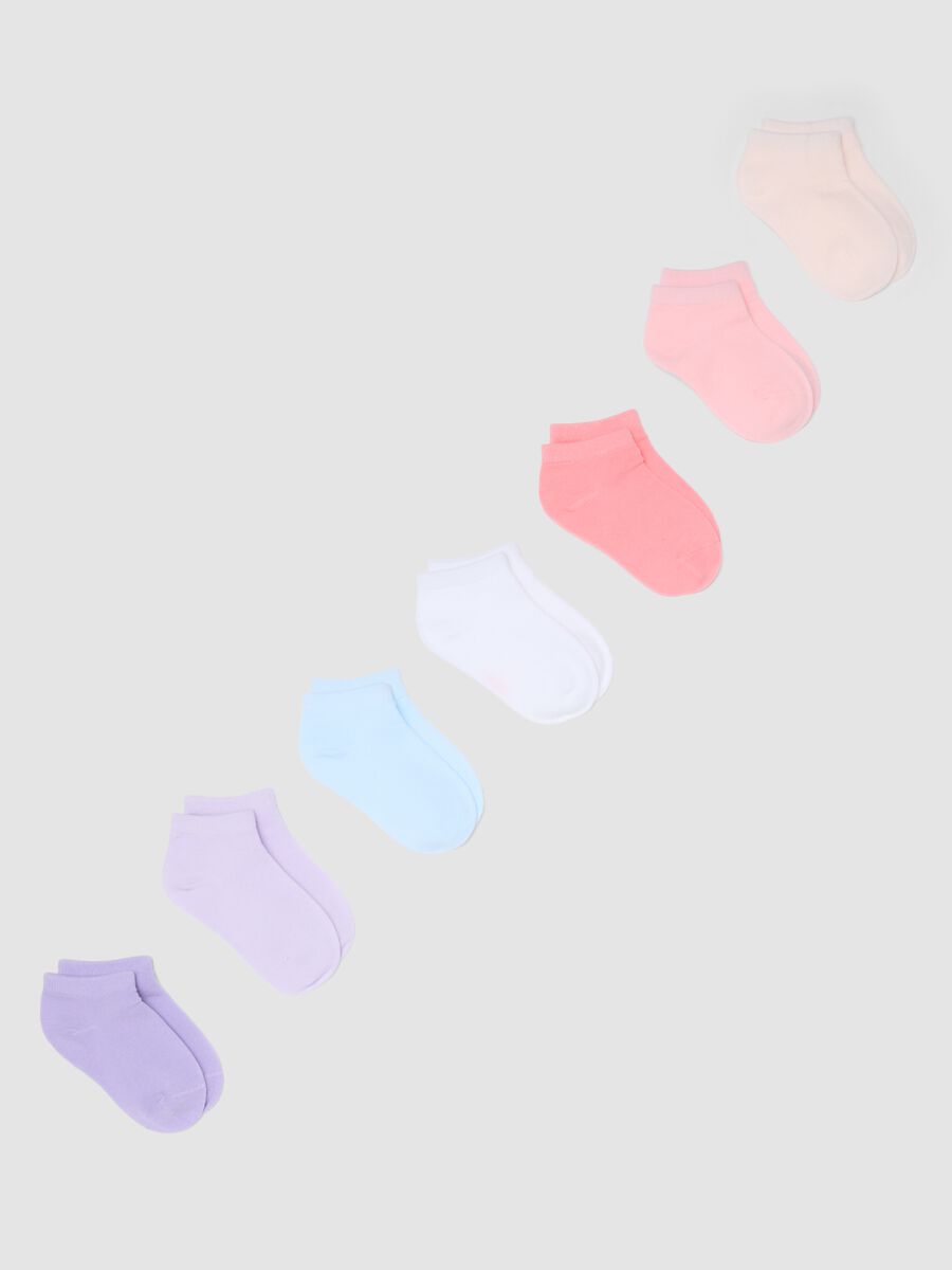 Girls&rsquo; multicolour short mixed-cotton socks multipack_0