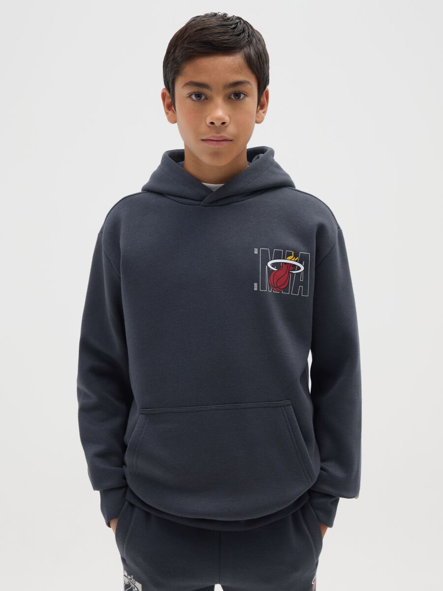 Kids' Blue Regular Fit Cotton Blend Sweatshirt Miami Heat_0