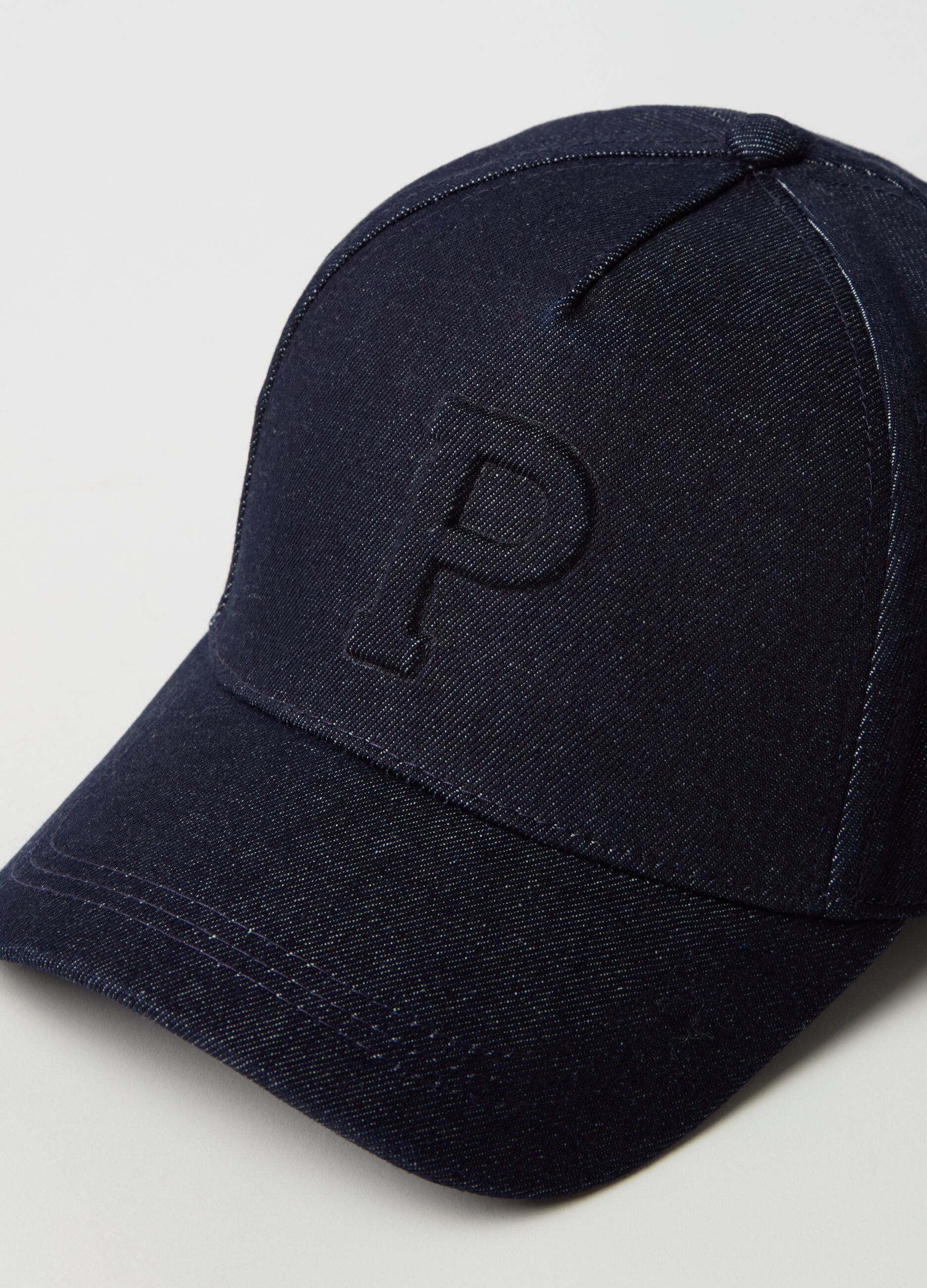 Denim baseball cap with logo