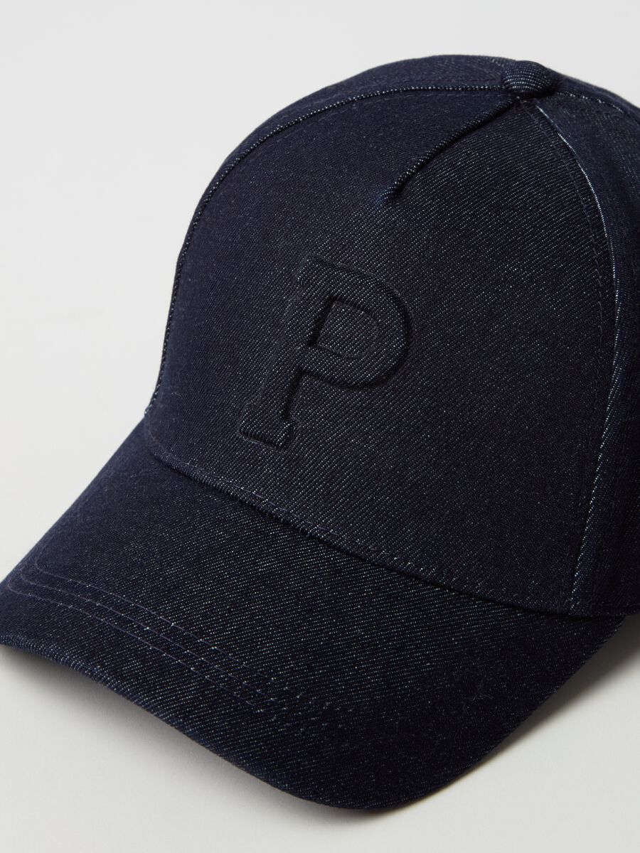 Denim baseball cap with logo_2