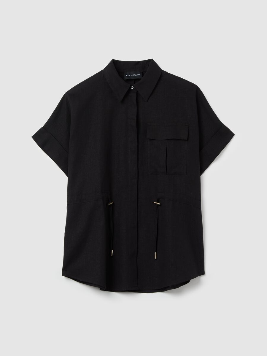 Short-sleeved shirt with drawstring_4