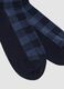 Blue check stretch-cotton ankle socks_2