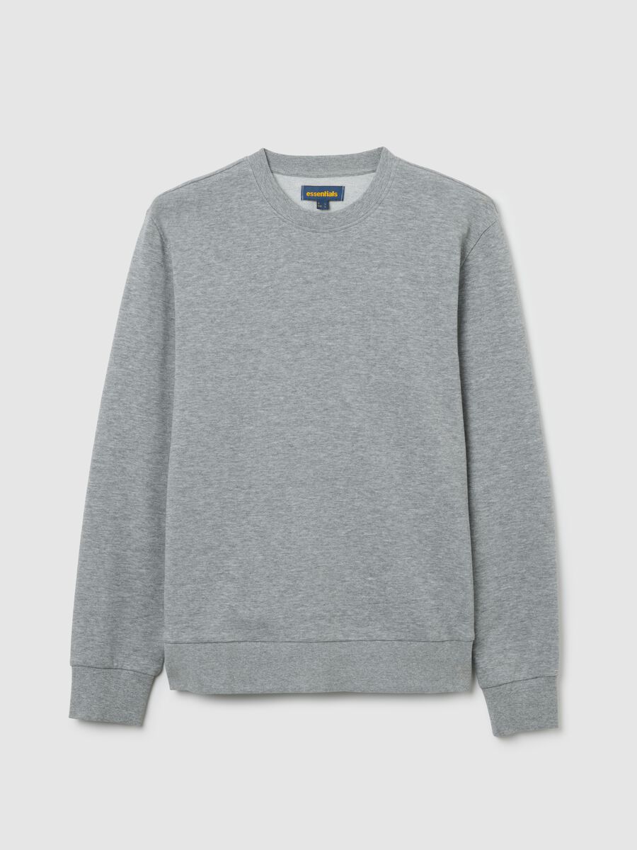 Felpa in misto cotone grigia regular fit_0