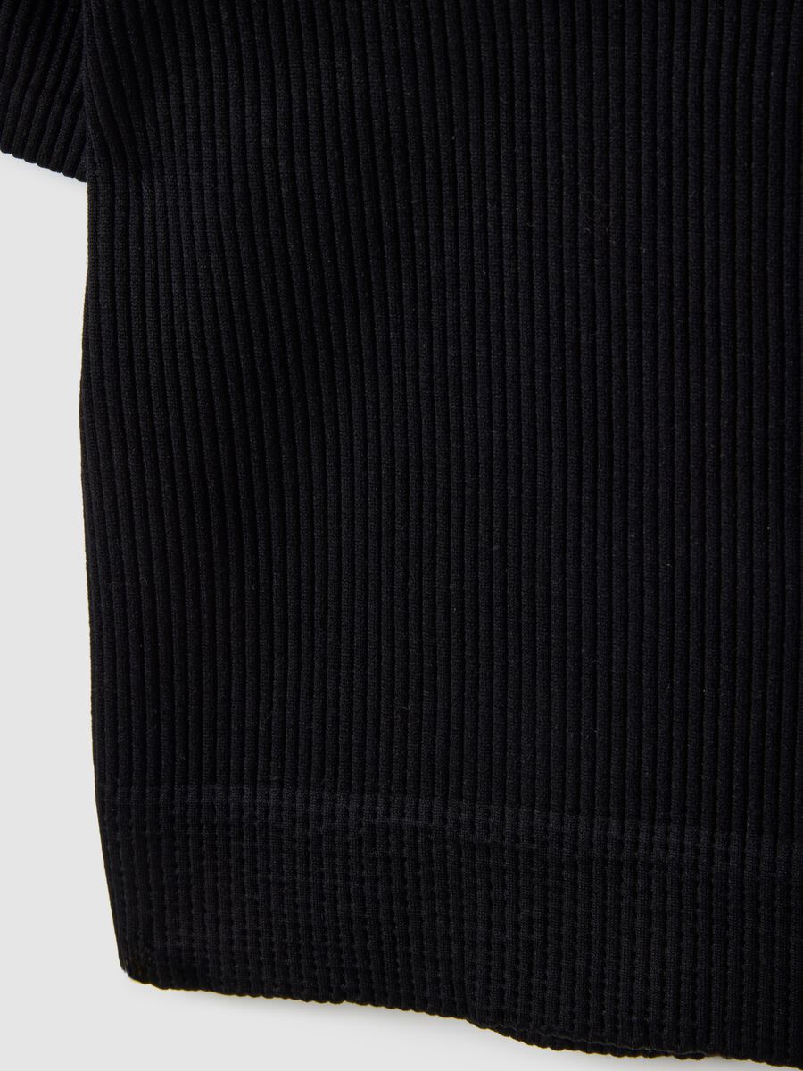 Black Boxy Fit Short Sleeve Sports T-shirt_5