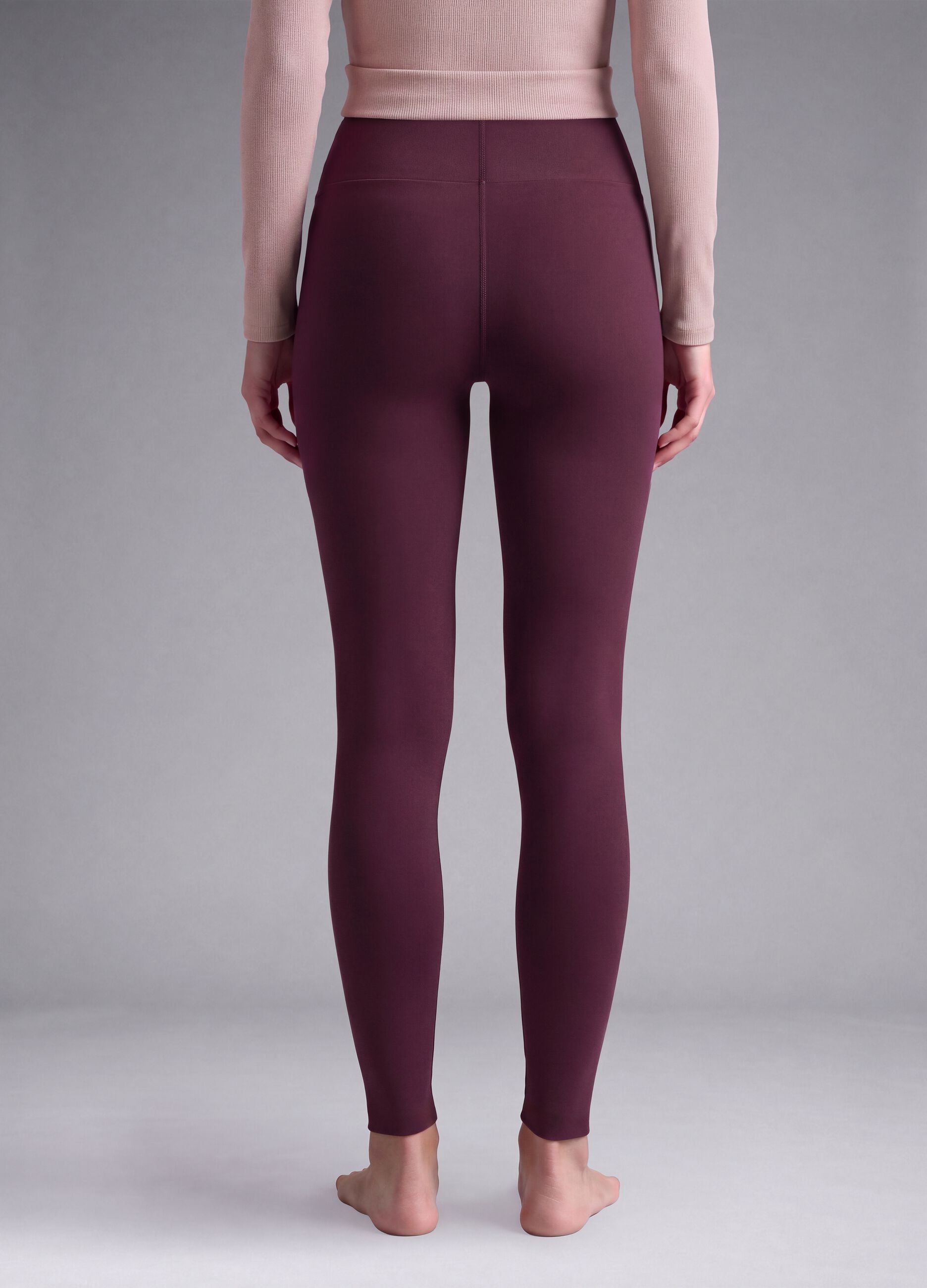 Leggings slim viola in tessuto elasticizzato a vita regular ALTAVIA STUDIO