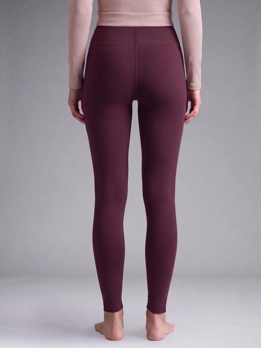 Leggings slim viola in tessuto elasticizzato a vita regular ALTAVIA STUDIO_3