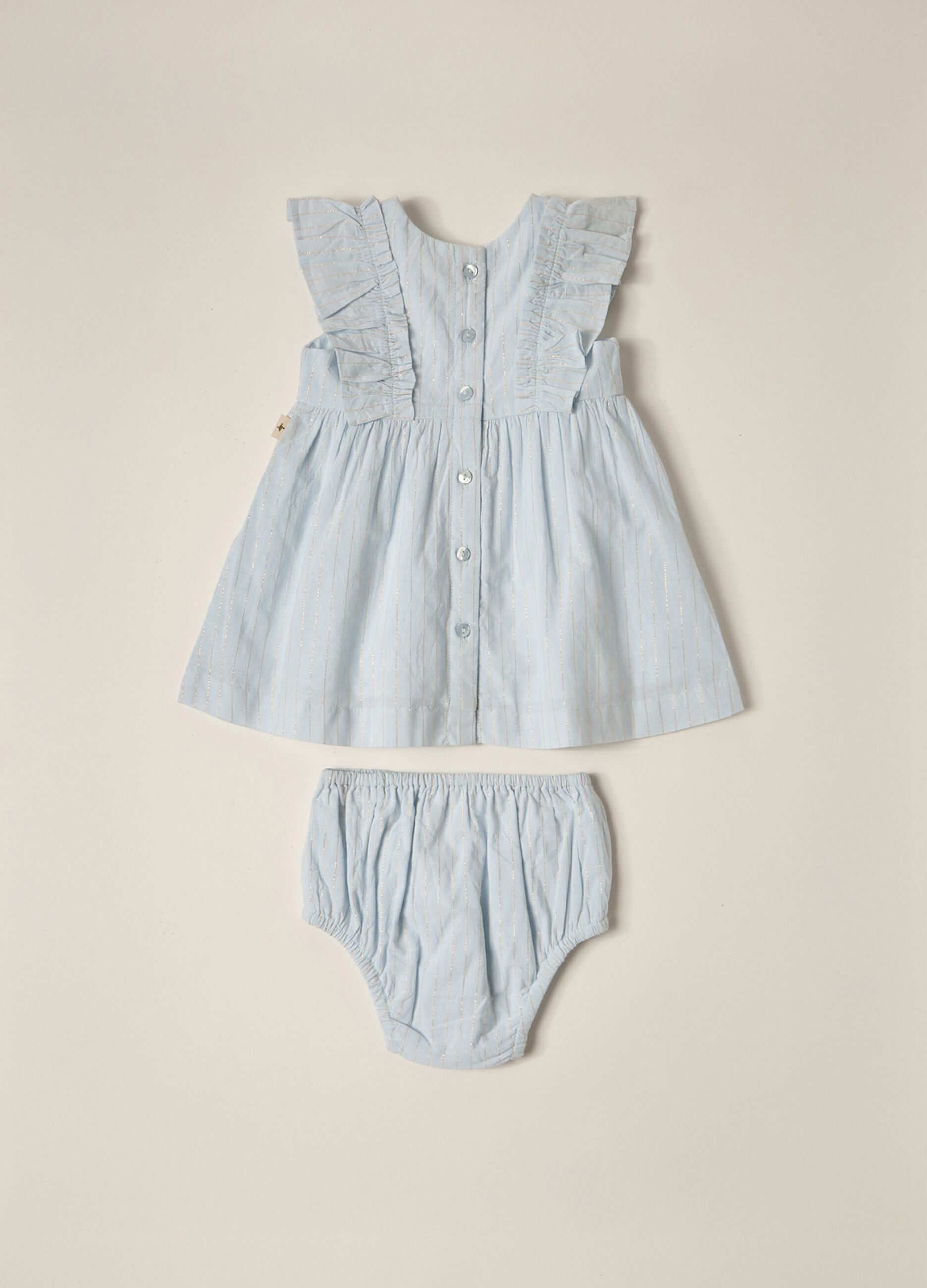 Set vestito + shorts in cotone con filo lurex IANA neonata