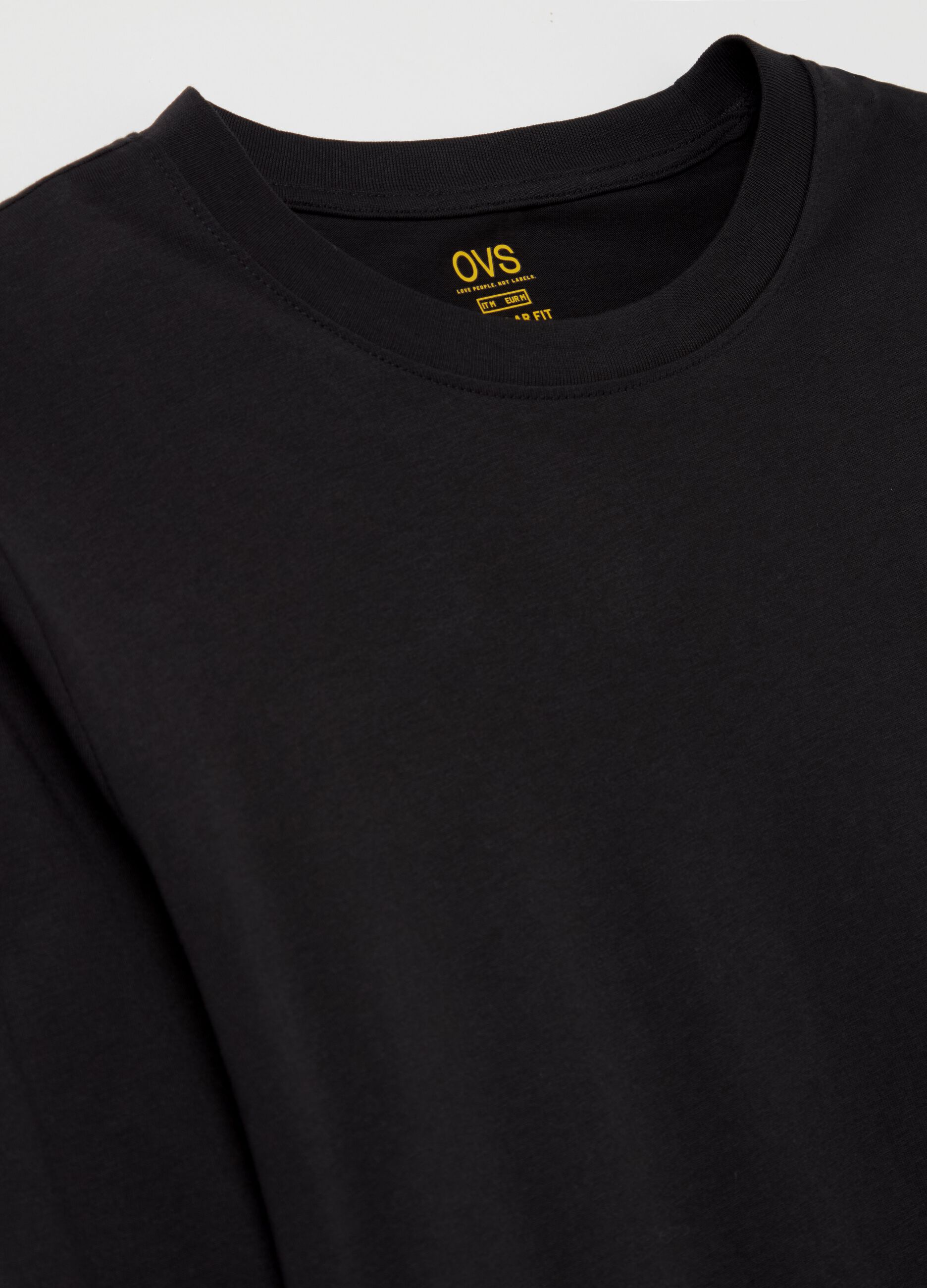 T-shirt girocollo a maniche lunghe in cotone