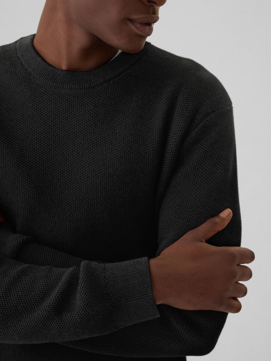 Pullover with micro waffle weave_3