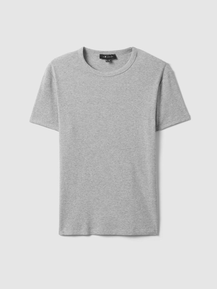Grey slim fit stretch cotton T-shirt_4